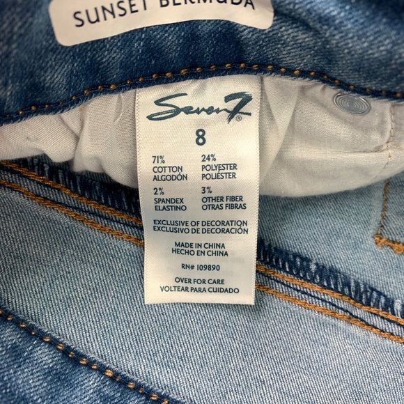 Seven7 Women's Shorts Size 8 Sunset Bermuda 9" inseam Denim Jean Short Size 8 - Picture 4 of 8